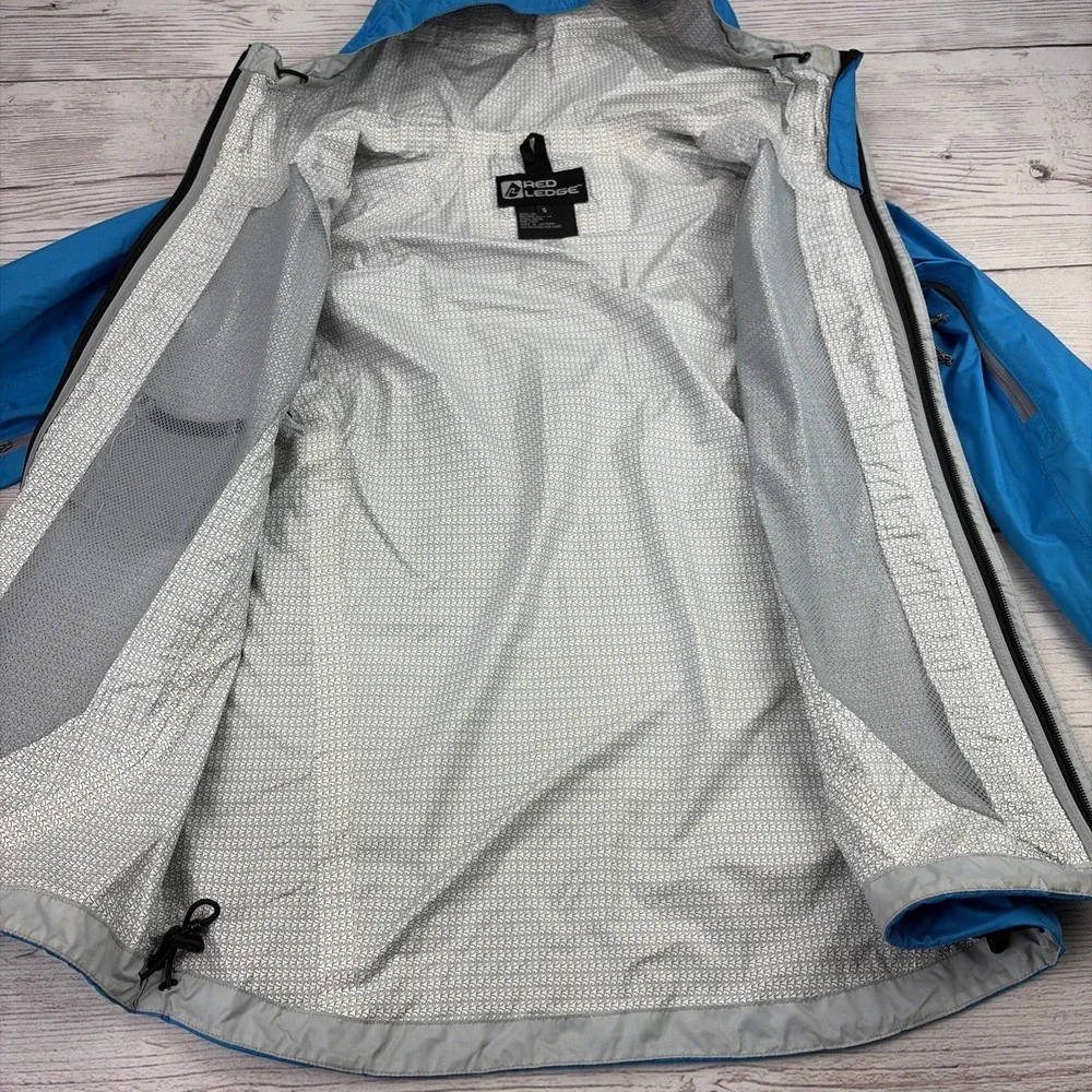 Red Ledge Men's S Blue Windbreaker Rain Jacket Hooded Waterproof Gorpcore Vented